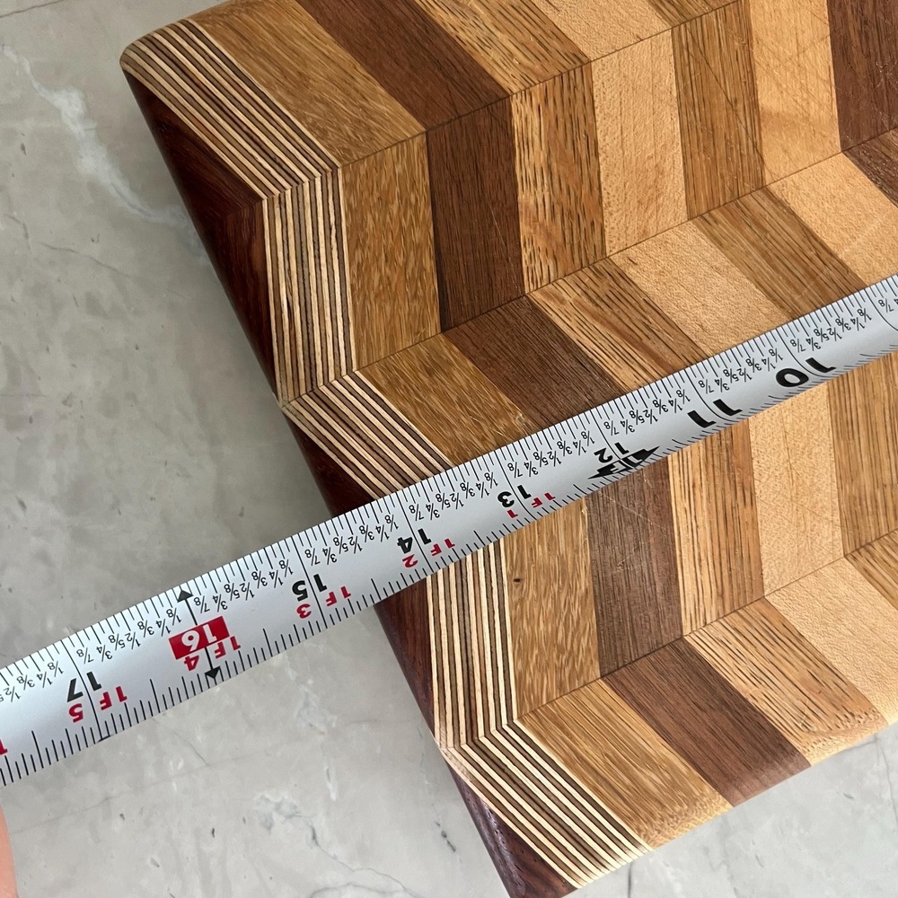 Exotic wood chevron cutting board by David Levy - Picture 7 of 9